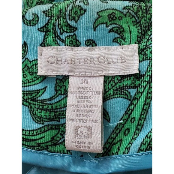 Charter Club Women Green & Blue Cotton Long Sleeve Buttons Front Jacket Size XL - Picture 11 of 14